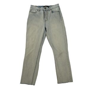 Hudson Holly Straight Crop Jeans Womens sz 27 Light Wash High-Rise Raw Hem